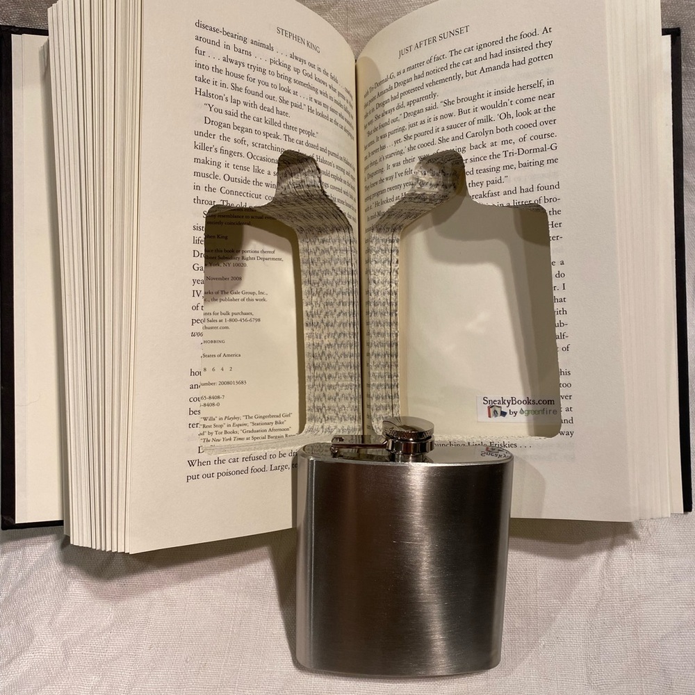 Sneaky Book with Hidden Stainless Steel Flask - Stephen King